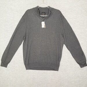 Jos A Bank Signature Collection 100% Pima Cotton Sweater Men's XL Gray‎ Pullover